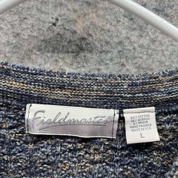 Fieldmaster Sweater Men Large Gray Pullover Sweatshirt USA Knitted Heather - Picture 5 of 11